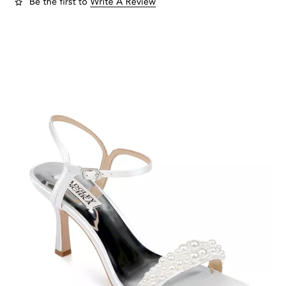 Badgley Mischka Silver and White Heels Strappy Sandals